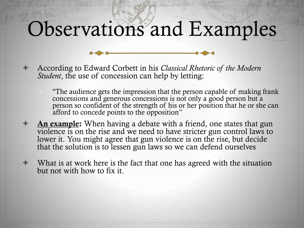 observations and examples