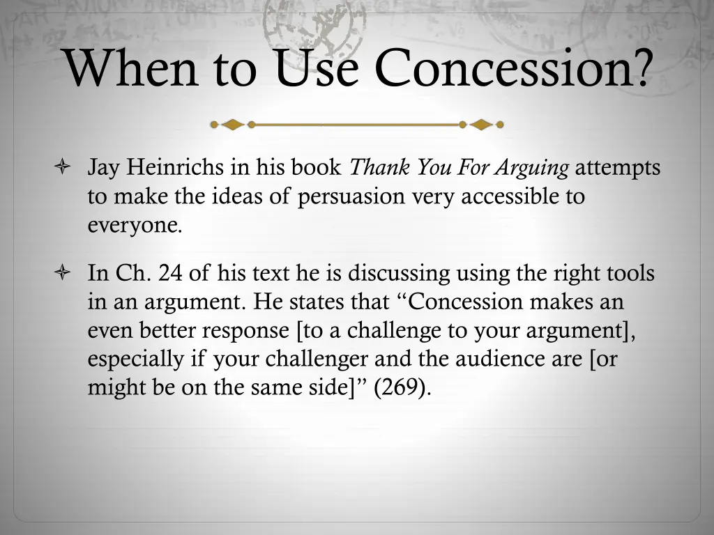 when to use concession