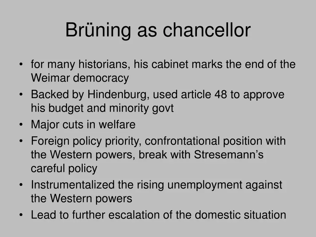 br ning as chancellor
