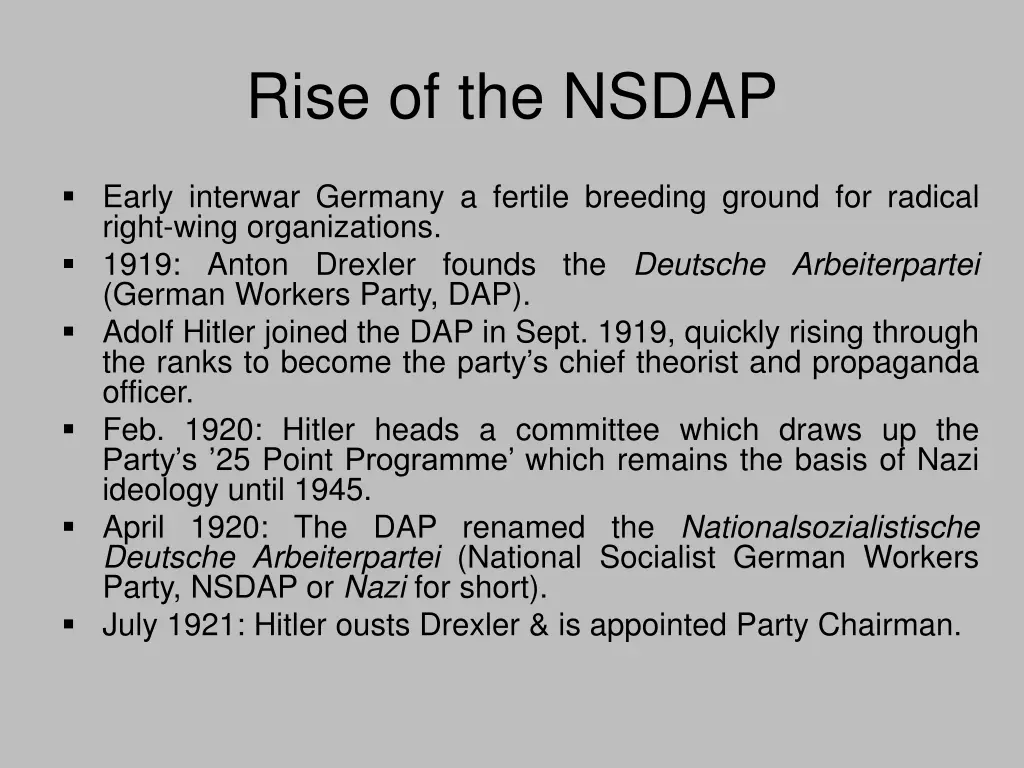 rise of the nsdap