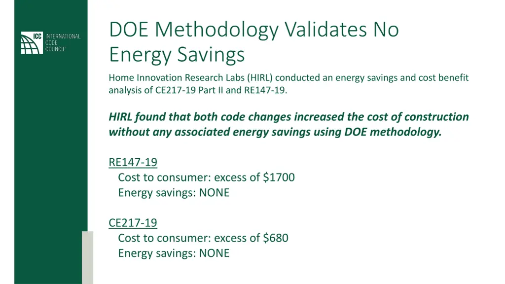 doe methodology validates no energy savings
