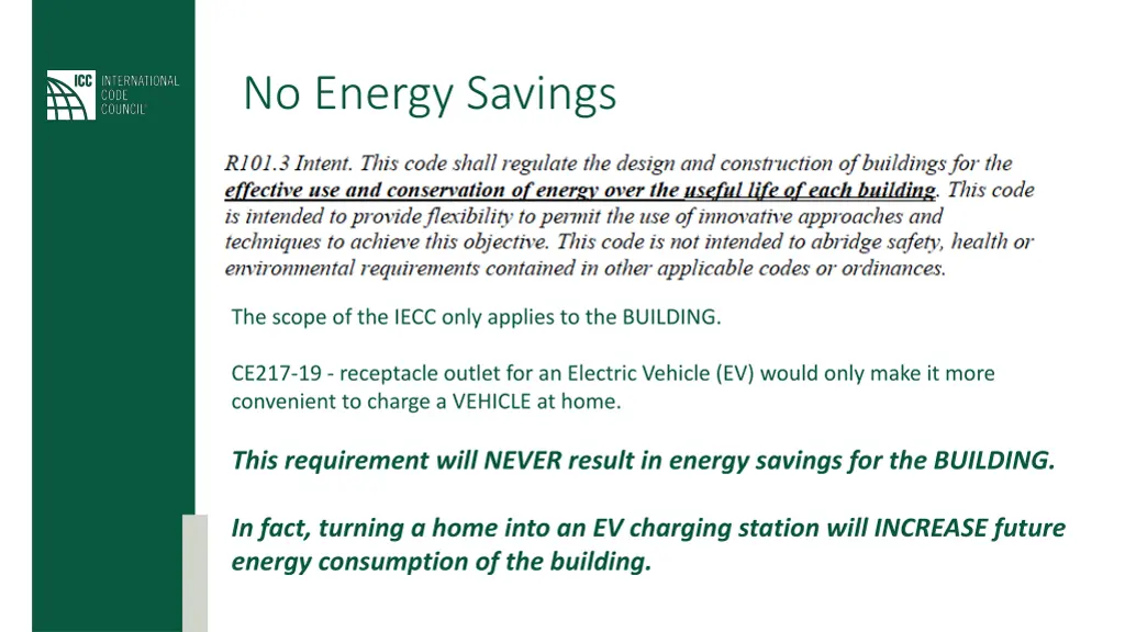 no energy savings