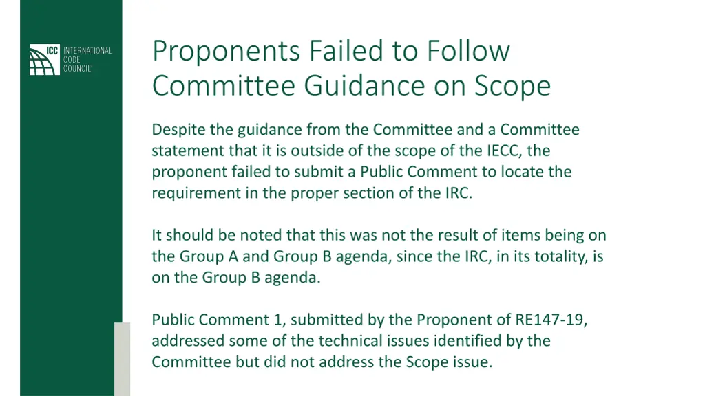 proponents failed to follow committee guidance