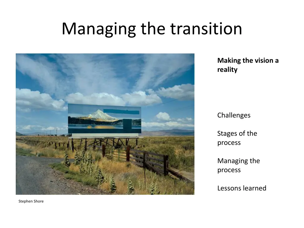 managing the transition