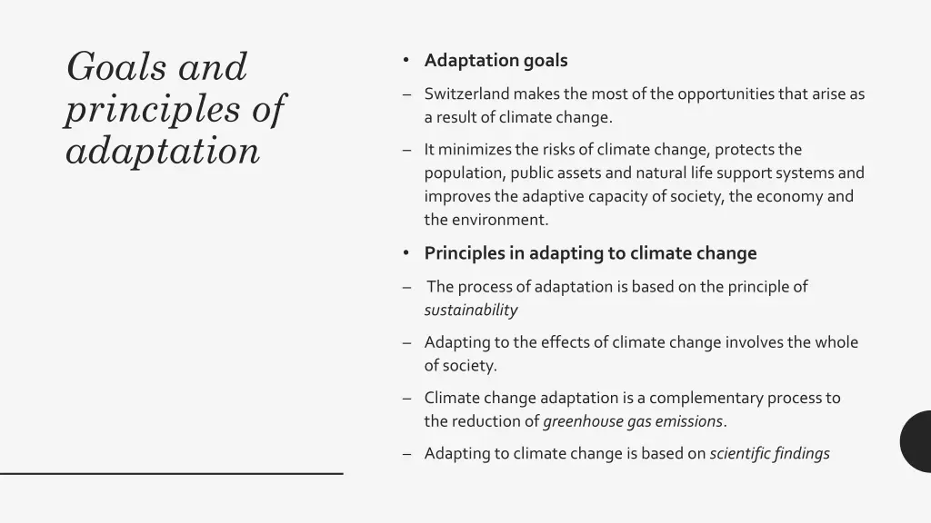 goals and principles of adaptation