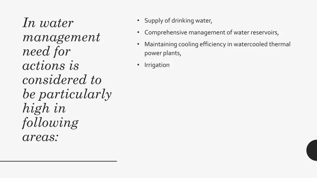 in water management need for actions