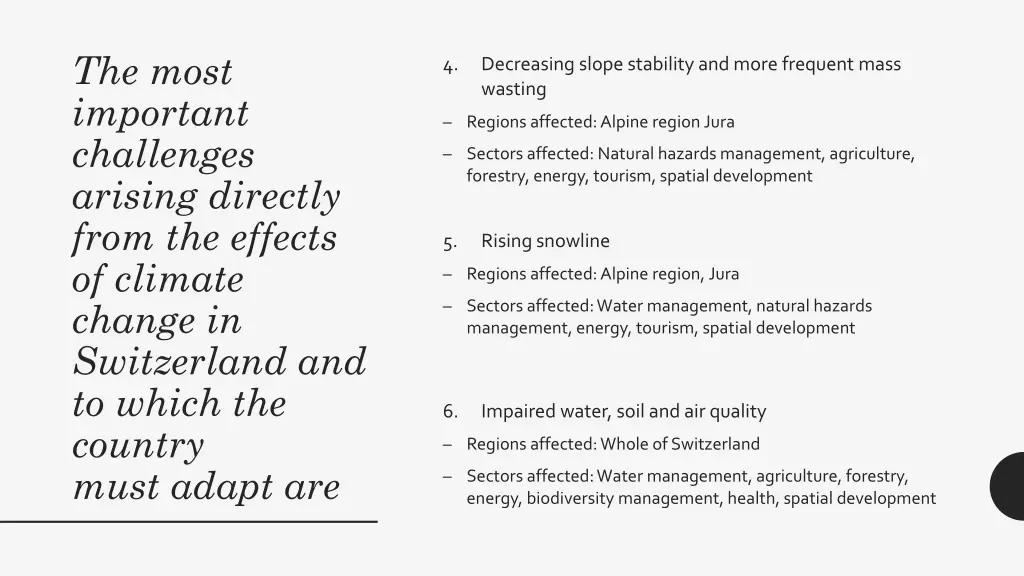 the most important challenges arising directly 1