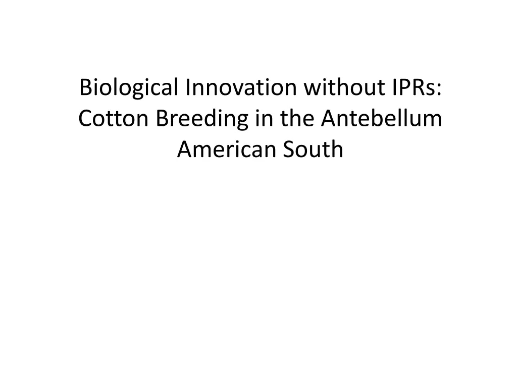 biological innovation without iprs cotton