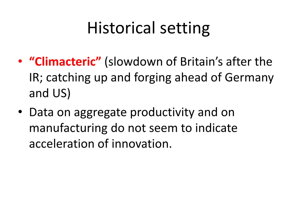 historical setting