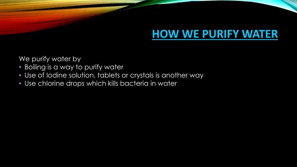 how we purify water