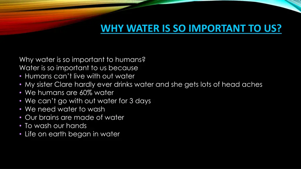 why water is so important to us