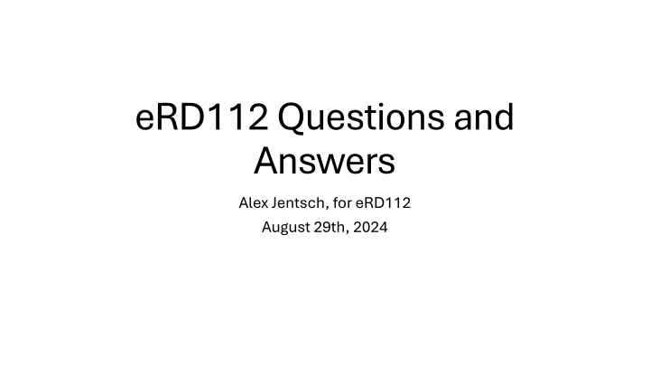erd112 questions and answers alex jentsch