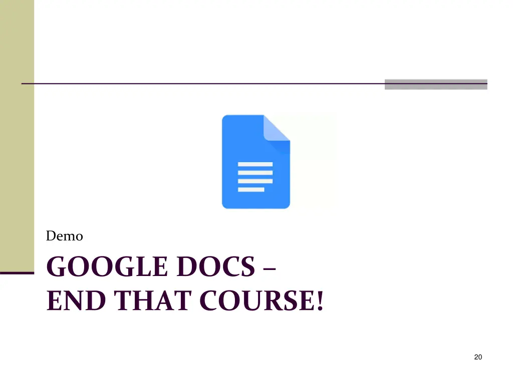 demo google docs end that course