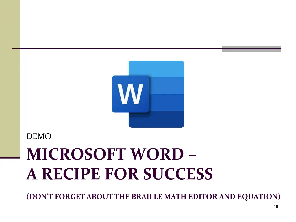 demo microsoft word a recipe for success