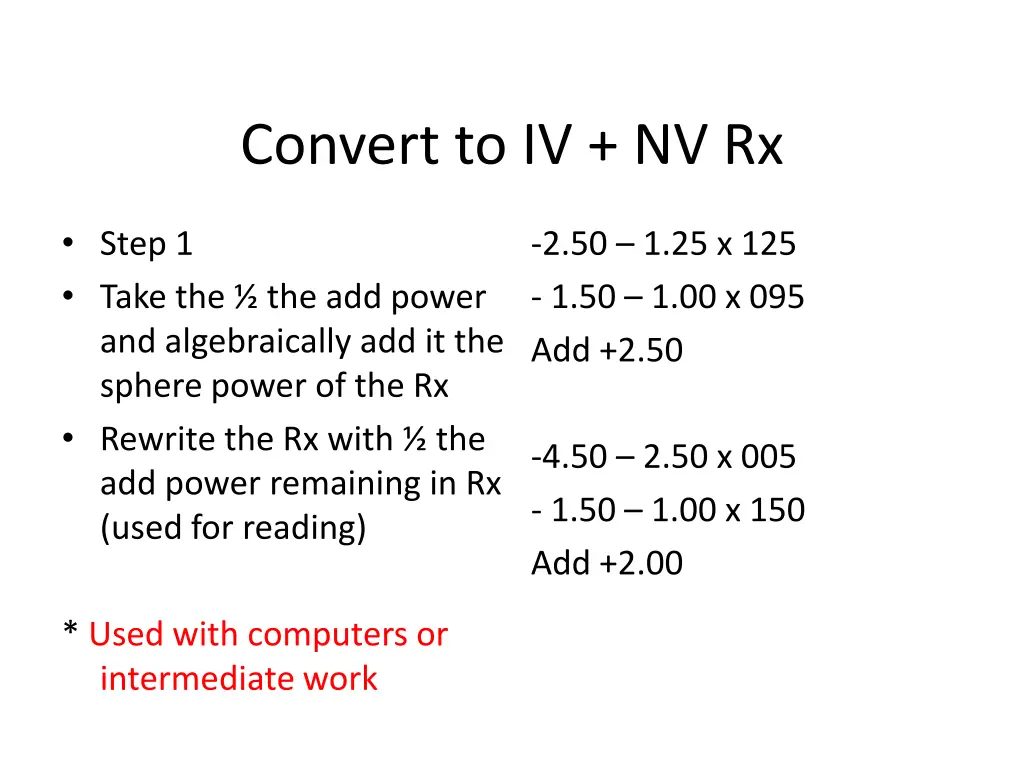 convert to iv nv rx