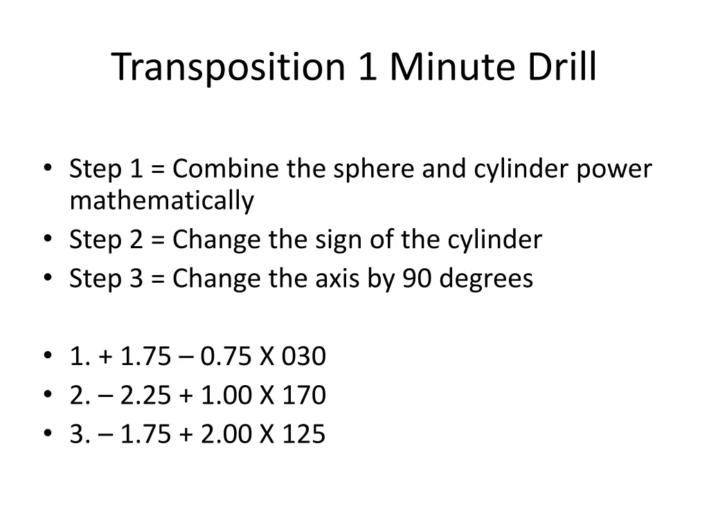 transposition 1 minute drill