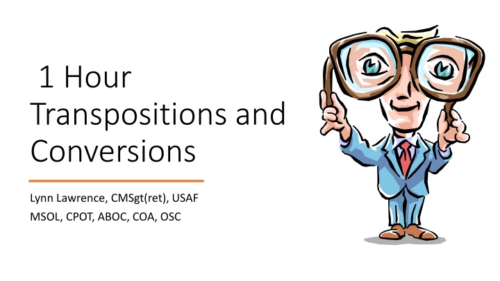 1 hour transpositions and conversions