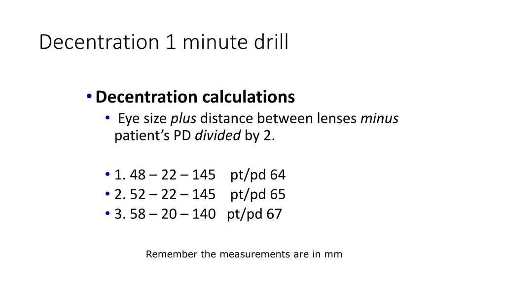 decentration 1 minute drill