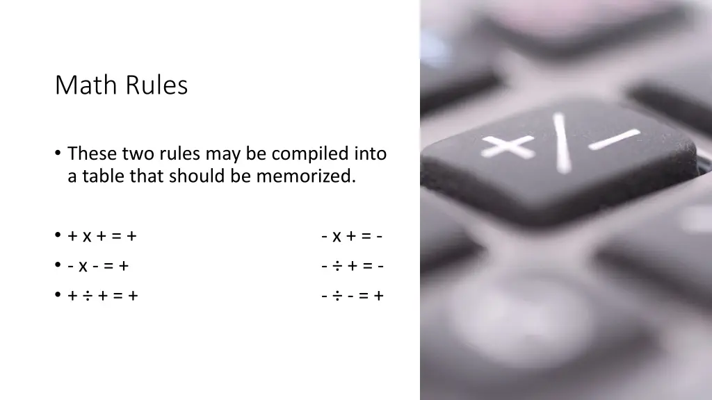 math rules