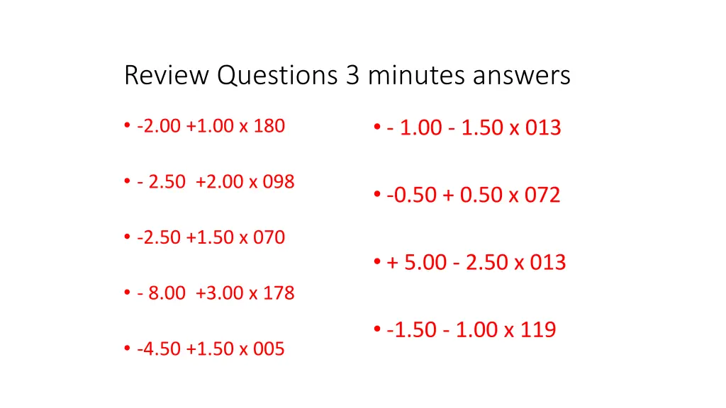 review questions 3 minutes answers
