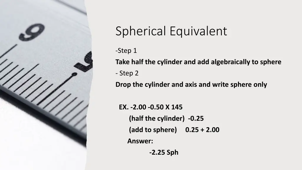 spherical equivalent