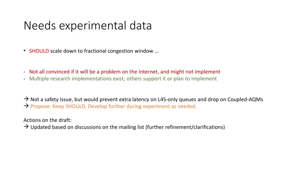 needs experimental data