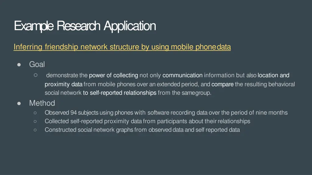 example research application