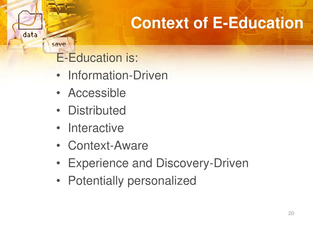 context of e education