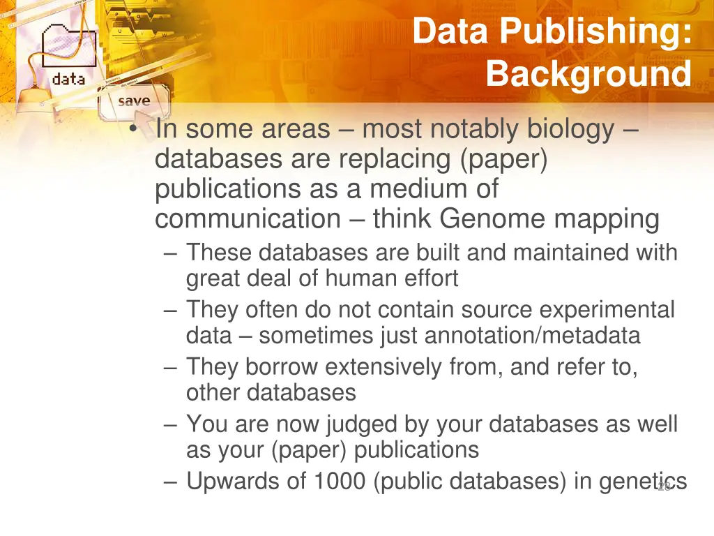 data publishing background