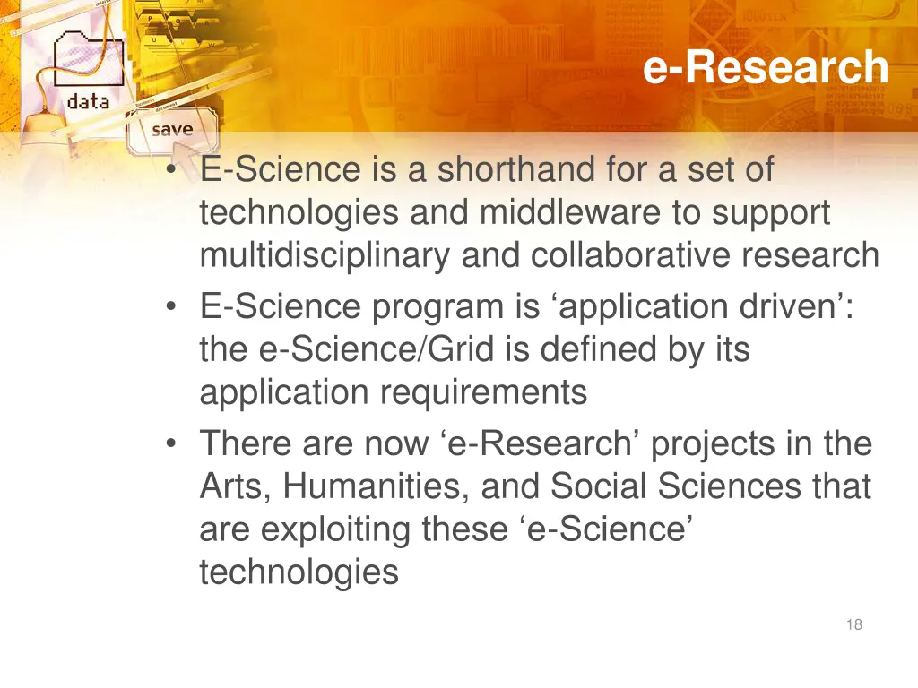 e research
