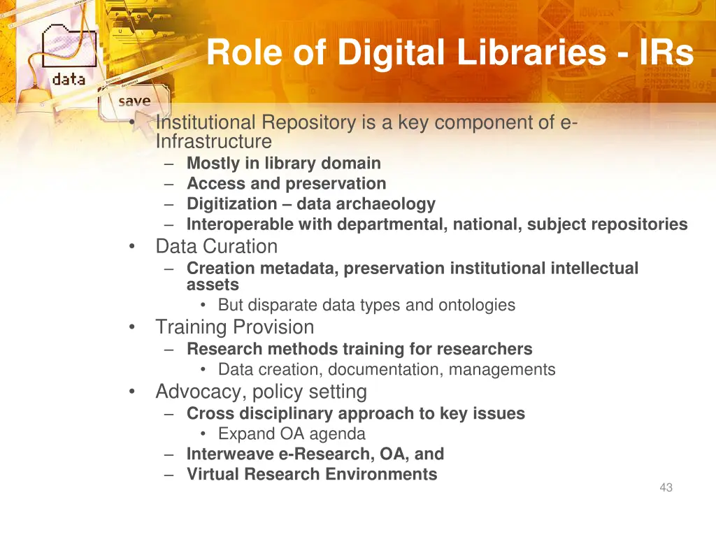 role of digital libraries irs