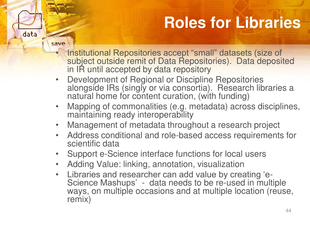roles for libraries