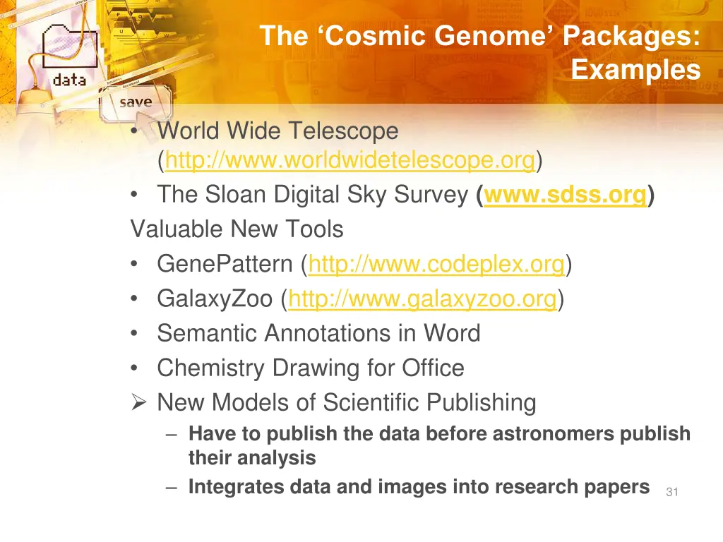 the cosmic genome packages