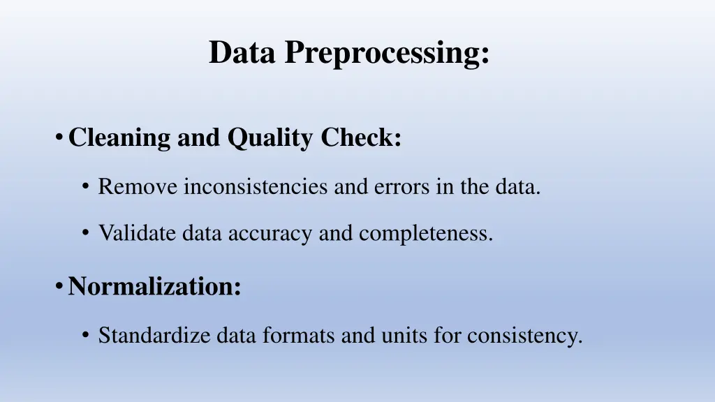 data preprocessing