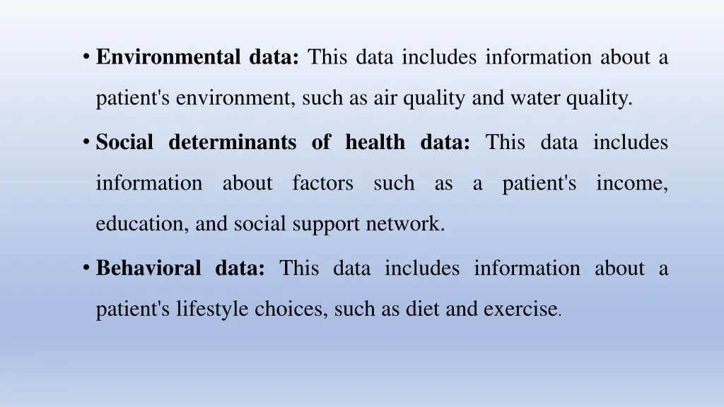 environmental data this data includes information