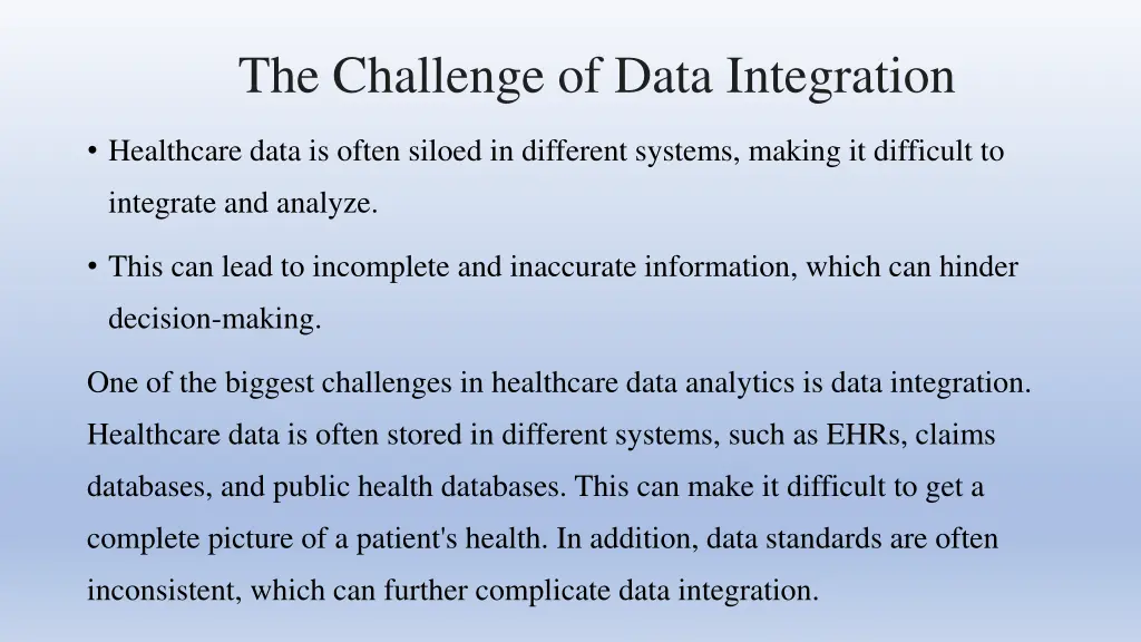 the challenge of data integration