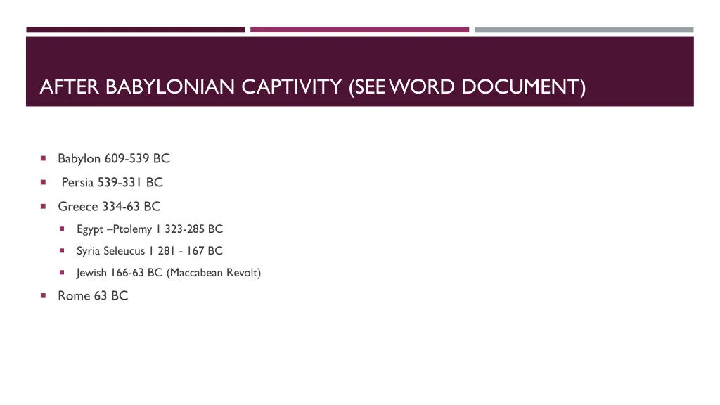 after babylonian captivity see word document