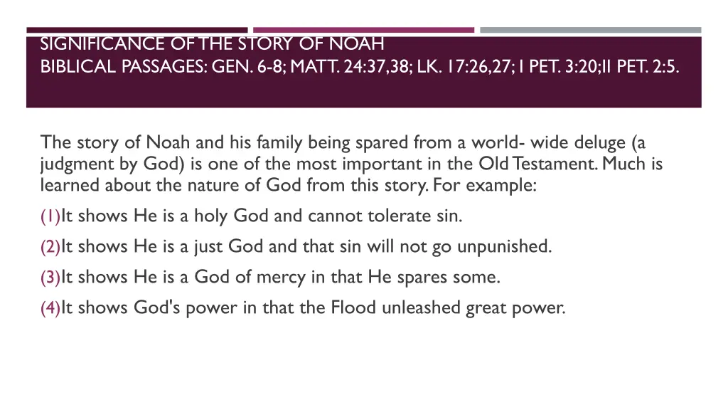 significance of the story of noah biblical