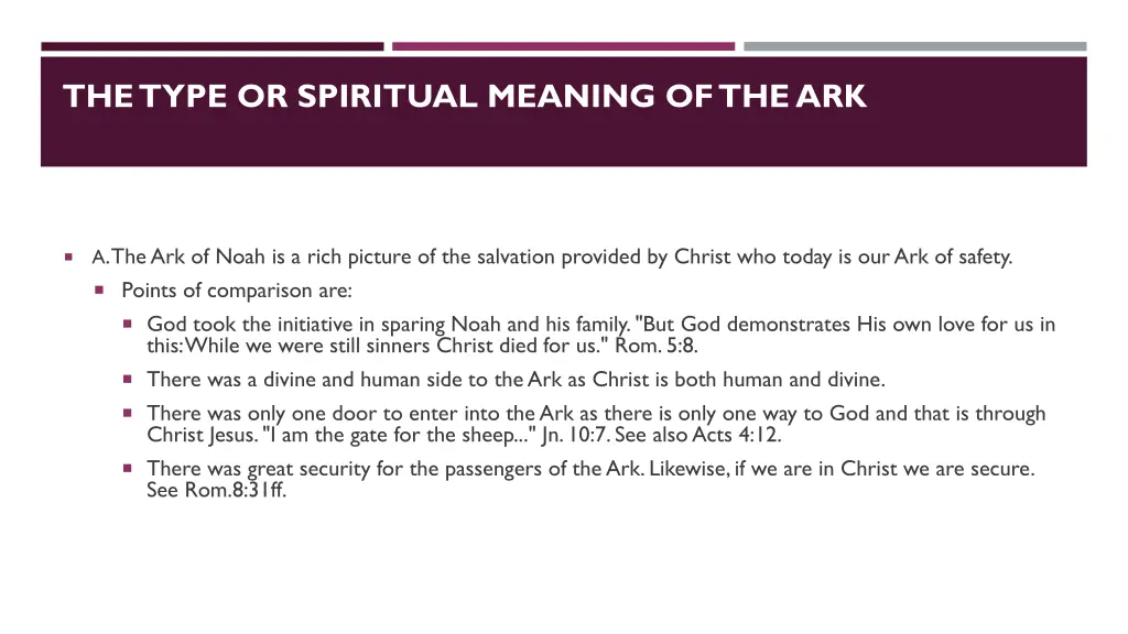the type or spiritual meaning of the ark