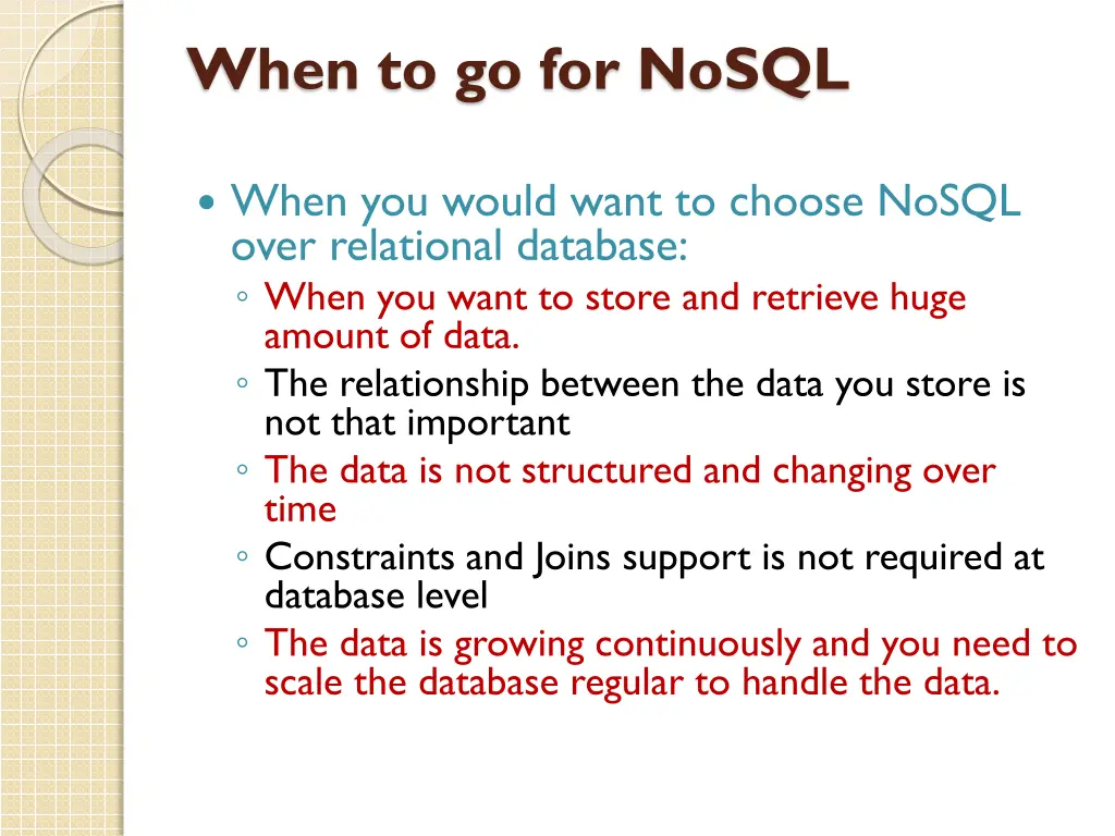 when to go for nosql