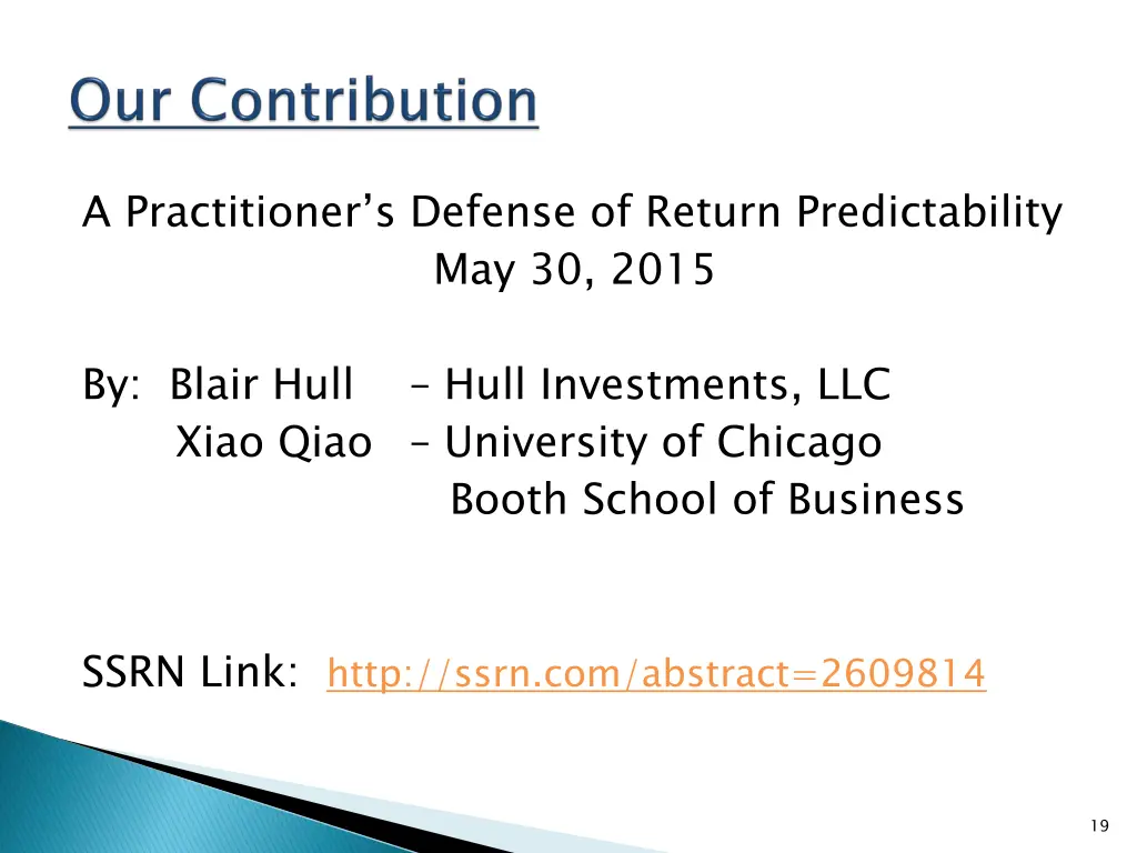 a practitioner s defense of return predictability