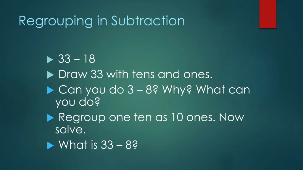 regrouping in subtraction