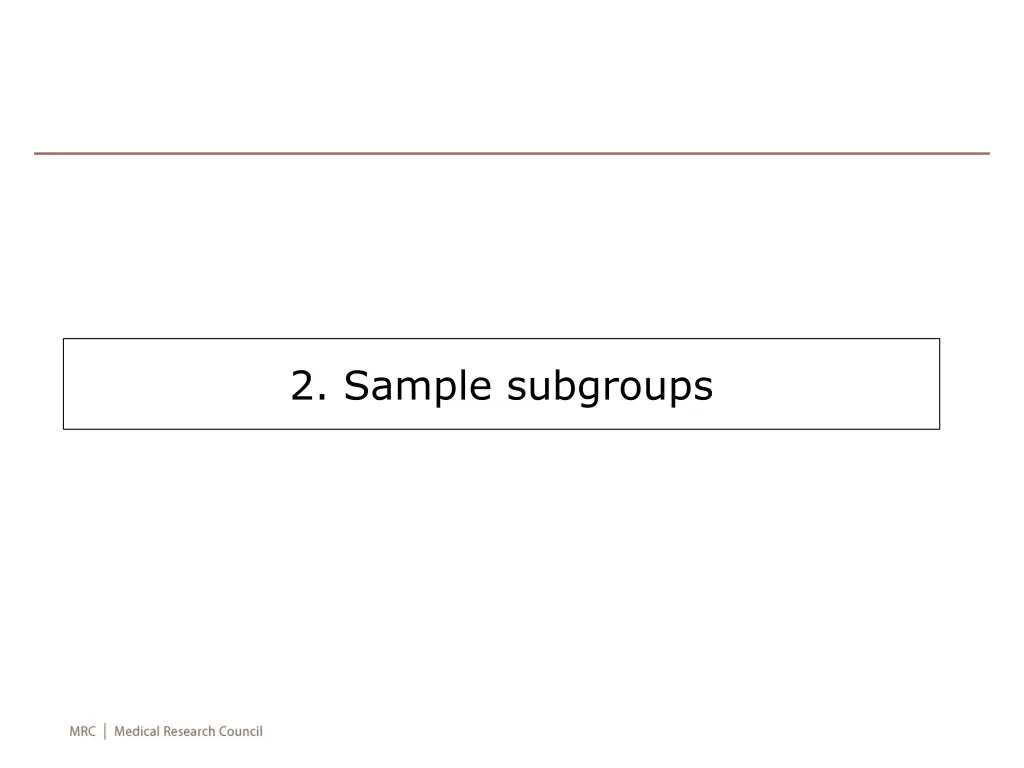 2 sample subgroups