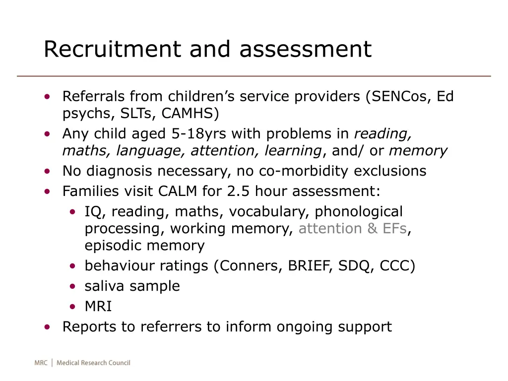 recruitment and assessment