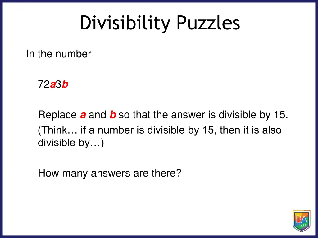 divisibility puzzles 6