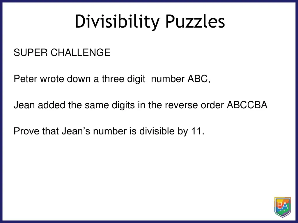 divisibility puzzles 7