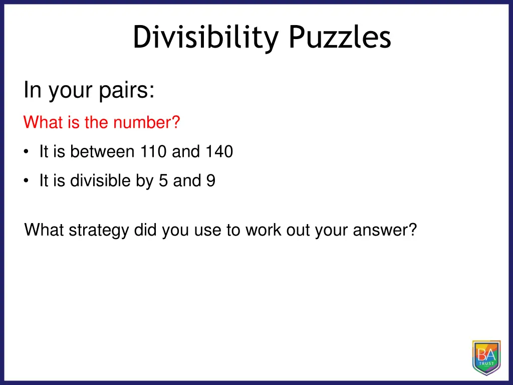 divisibility puzzles