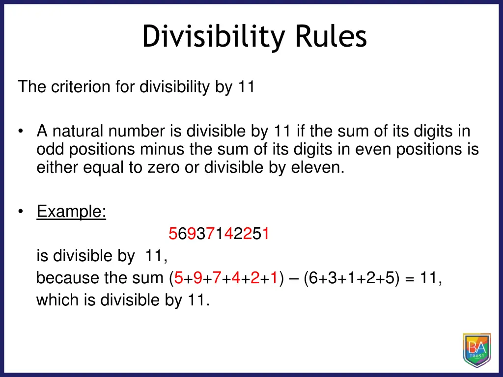 divisibility rules