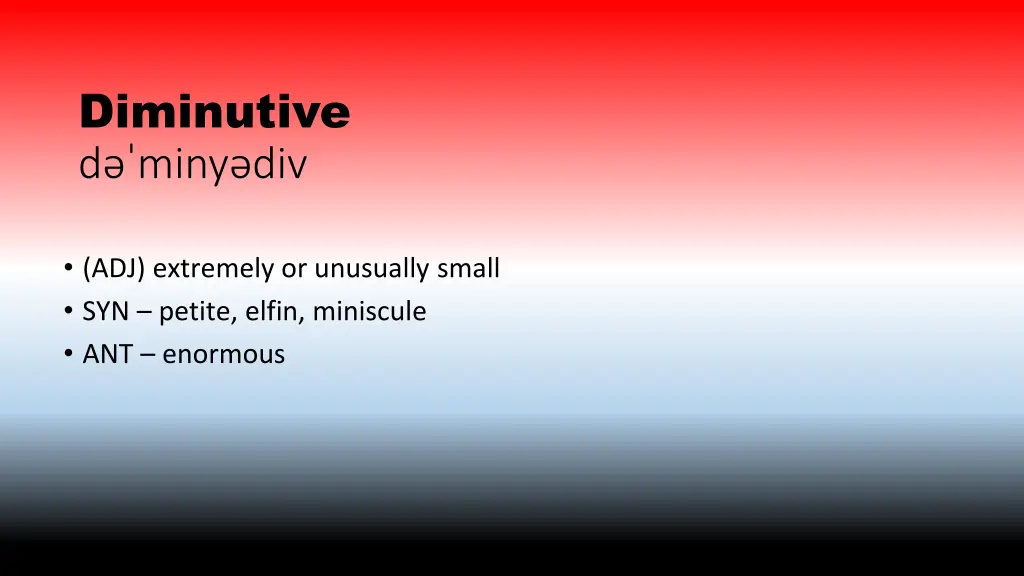 diminutive d miny div