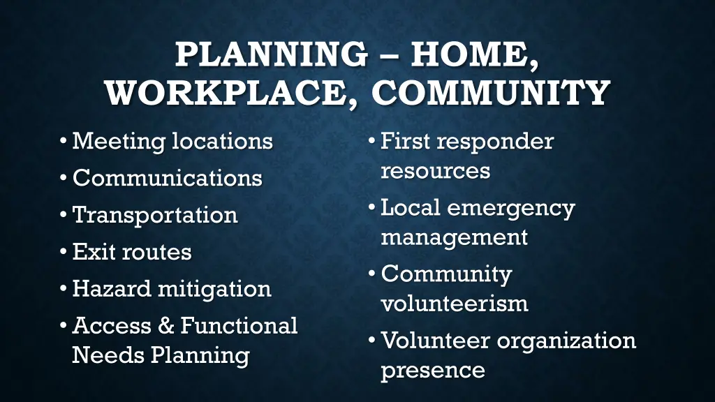 planning home workplace community